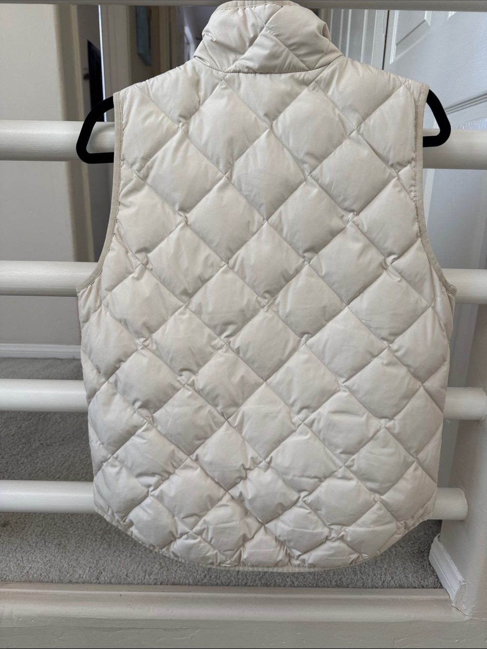 J. Crew Quilted Cream Puffer Vest with Gold-Tone Snaps - Picture 6 of 6